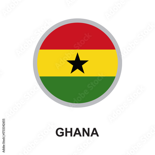 ghana national flag circular vector design