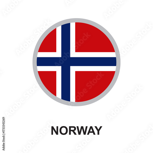 norway national flag circular vector design
