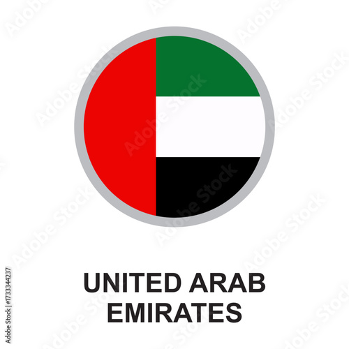 united arab emirates national flag circular vector design