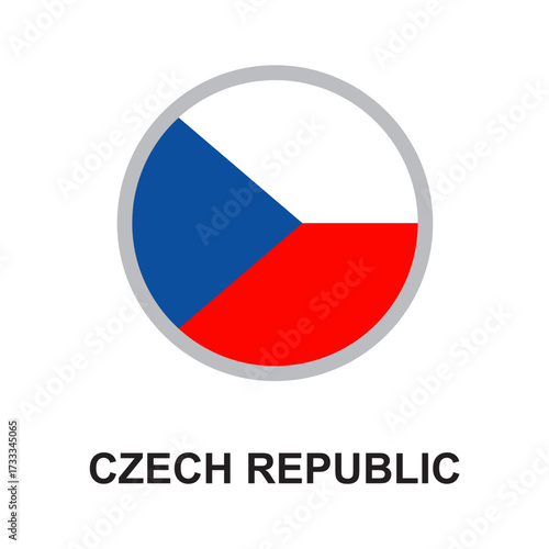 czech republic national flag circular vector design