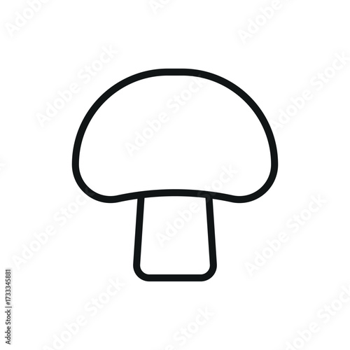 Mushroom icon in outline for cooking, ingredient, and nutrition projects.