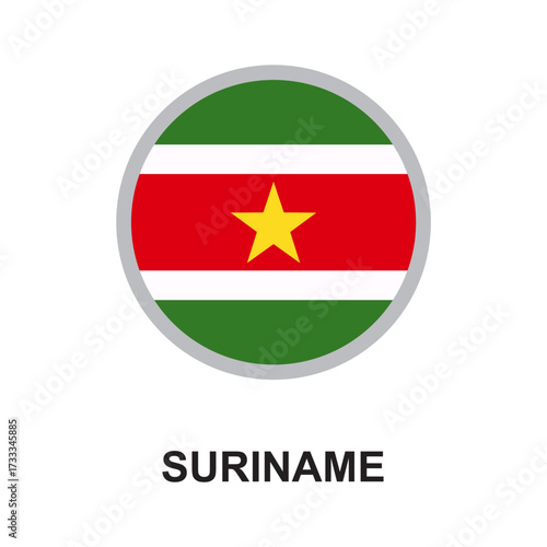 suriname national flag circular vector design