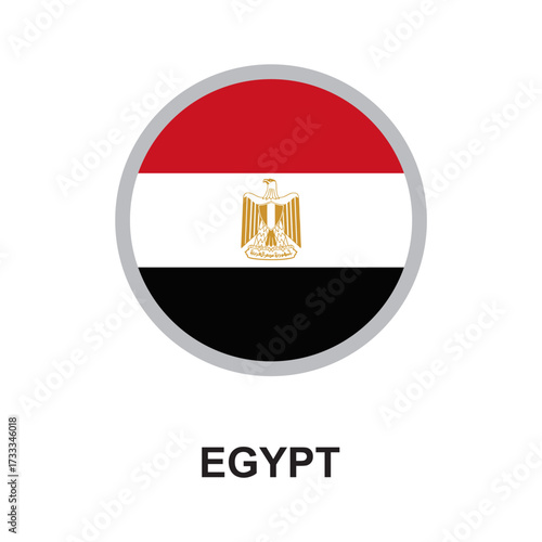 egypt national flag circular vector design