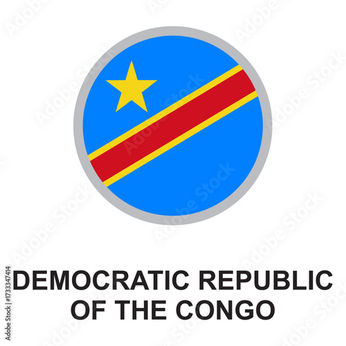 democratic republic of the congo national flag circular vector design