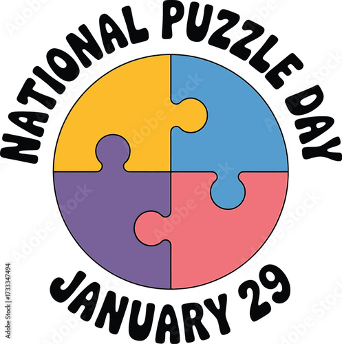 National Puzzle Day January 29 Colorful Puzzle Pieces