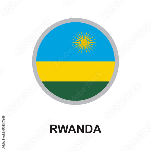 rwanda national flag circular vector design