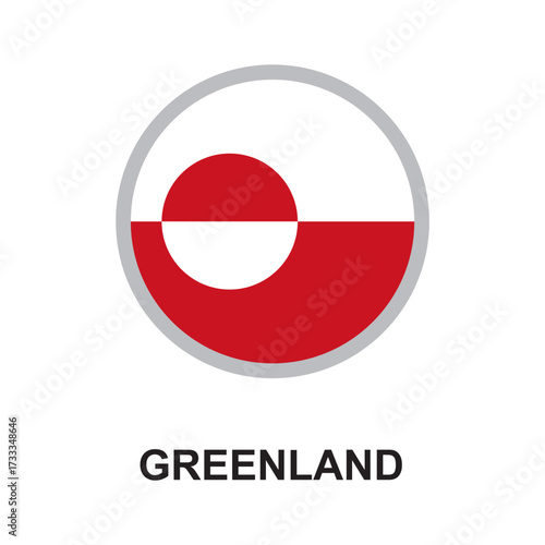 greenland national flag circular vector design