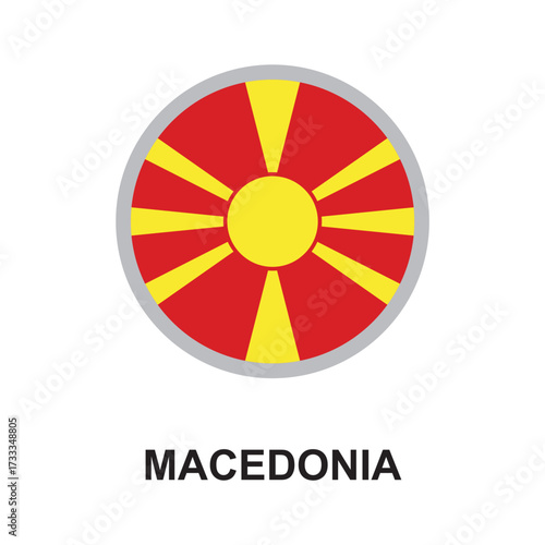 maccedonia national flag circular vector design