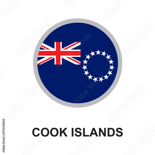 cook islands national flag circular vector design