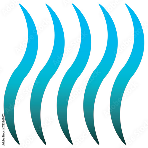Abstract blue wave lines vector illustration with gradient flowing curves. Ideal for ocean, water, sea, air, abstract, background, decorative, textile, wallpaper, or modern graphic design projects.