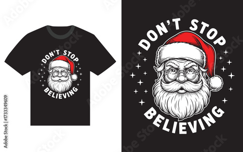 Santa Claus Graphic T-Shirt Design with Inspiring Holiday Message