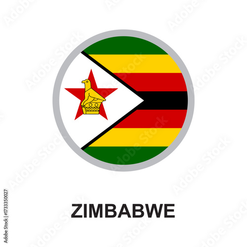 zimbabwe national flag circular vector design