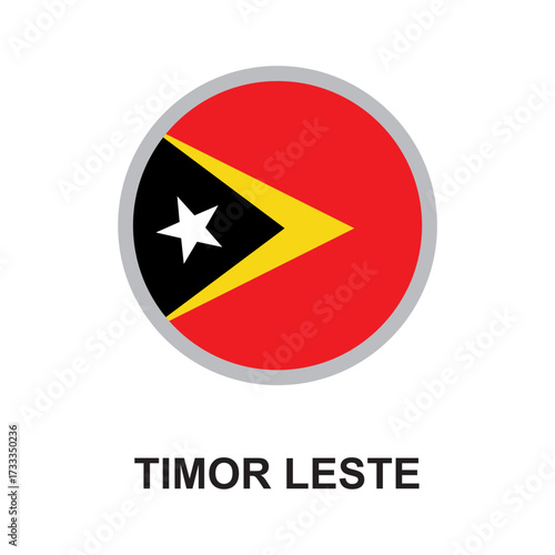 timor leste national flag circular vector design
