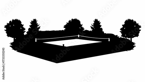 Serene outdoor swimming pool surrounded by lush trees and foliage creating a tranquil oasis for relaxation and summer enjoyment
