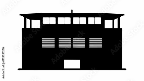 Iconic control tower silhouette symbolizing security, oversight, and operational command for aviation or industrial settings