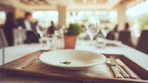 tray. Elegant arrangement of plates on a serving tray, captured from an overhead angle in soft light. menu design, packaging mockups, designed for food delivery and cloud-kitchen brand materials.