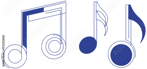 Elegant musical notes illustration, inspiring creativity for a modern, vibrant design