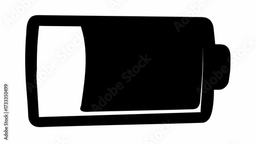 Low battery icon symbolizing low energy or depletion for devices and concepts needing power recharge