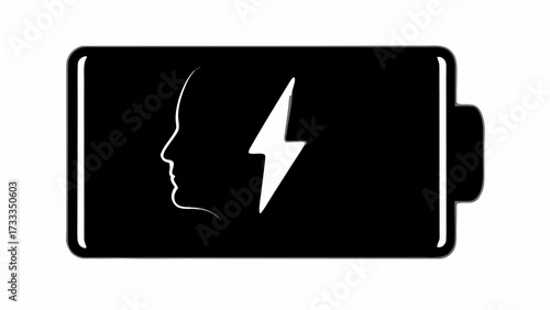 Empowered mind with lightning bolt signifying energy and innovation, perfect for business and mental clarity concepts