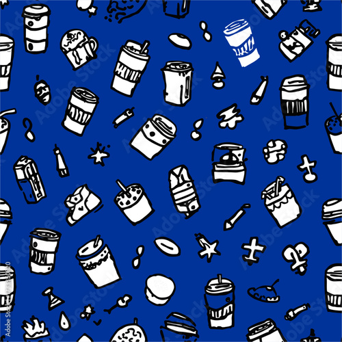 seamless paper cup doodling