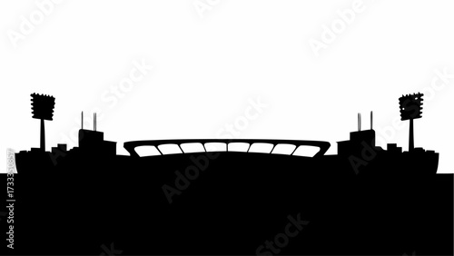Iconic stadium silhouette captures the excitement of sports events and live entertainment venues