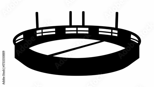 Modern stadium icon symbolizing sports, entertainment, and major events, perfect for branding and digital media