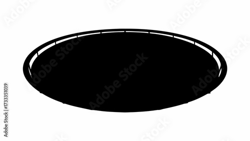 Stylish contemporary black ellipse with railing, perfect for adding a modern touch to your designs with its sleek and minimalist aesthetic