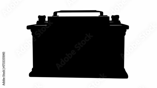 Sleek automotive battery silhouette symbolizing power, reliability, and the essential energy source for vehicles in a modern, minimalist style