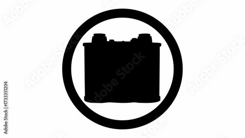 Dependable auto battery silhouette, a symbol of automotive power and lasting performance, perfect for garage branding or automotive service promotions