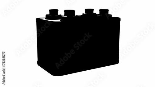 Sleek black silhouette showcasing a multipack container ideal for product mockups or designs, perfect for showcasing bulk packaging solutions elegantly