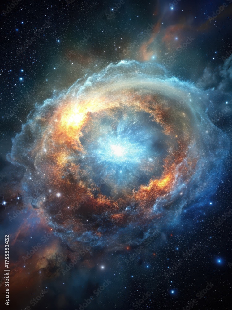 Obraz premium Galaxy with Supernova Explosion in Deep Space