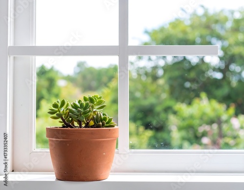 Succulent plant on windowsill (1)