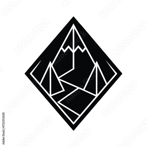 Hiking Crystal Icon Vector Illustration