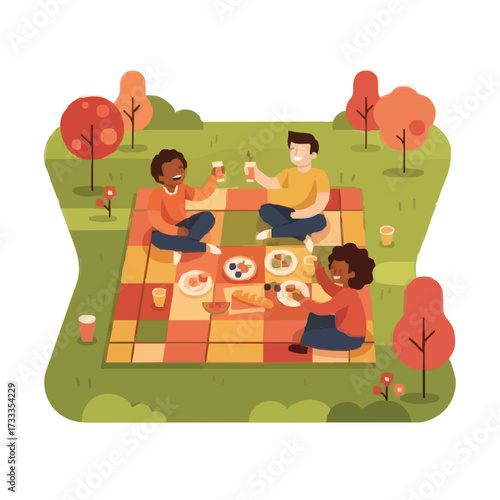 A fun group of children and their family playing soccer in the park or garden