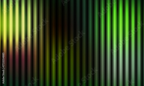 Green fractal glass gradient background with ribbed pattern. Abstract vertical design in vibrant multi color spectrum. Modern geometric prism illustration, abstract background