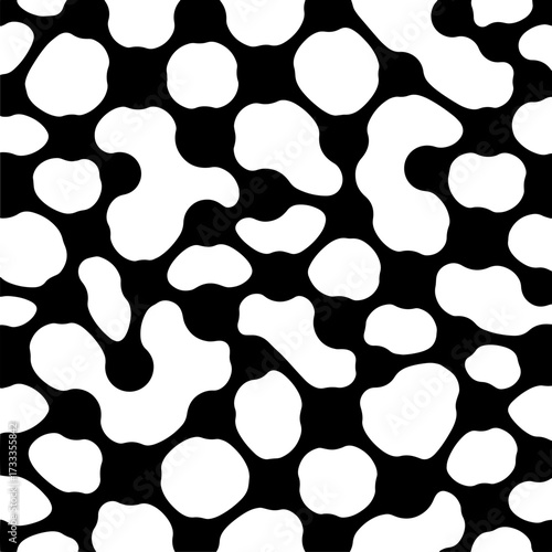 Modern abstract seamless pattern, organic shapes in bold contrast, dynamic and striking design