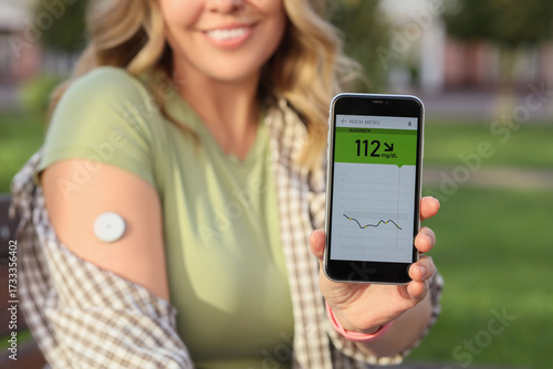 Diabetic woman with glucose...