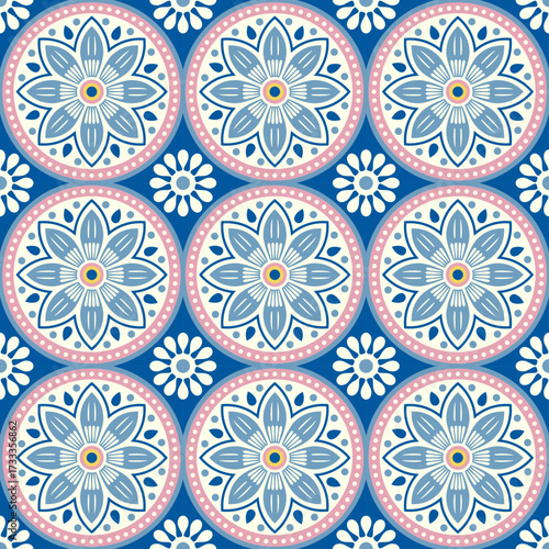 Set of colorful vector floral motifs in circular and diamond shapes, inspired by traditional Ukrainian and Polish folk art embroidery designs.