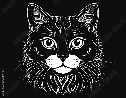 Black and white cat portrait