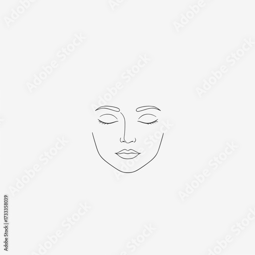 vector illustration of a human face drawing