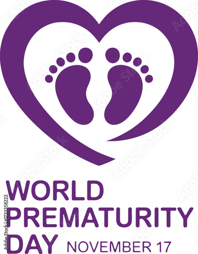 World Prematurity Day graphic with heart and baby footprints premature baby