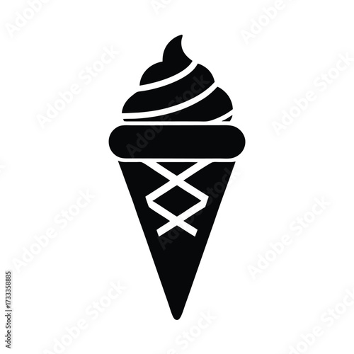 Gelato Cone Icon Vector Illustration