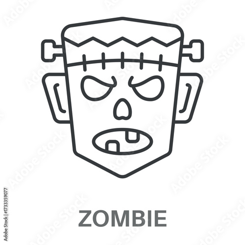 Zombie Outline Concept Simple Style Design Vector