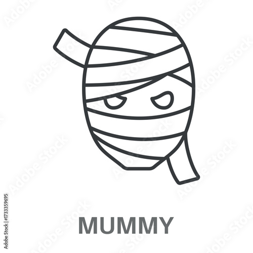Mummy Outline Concept Simple Style Design Vector