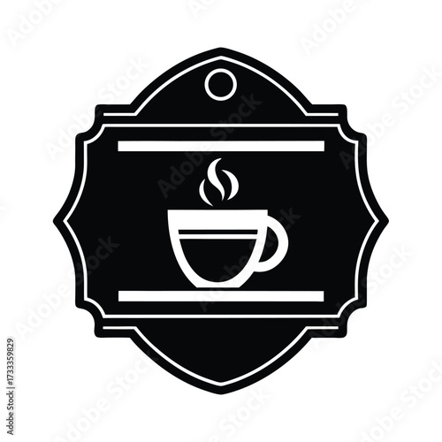 Coffee Shop Sign Icon Vector Illustration
