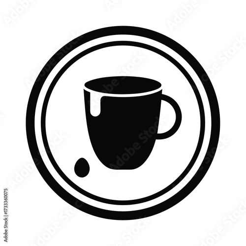 Coffee Cup Stain Icon Vector Illustration