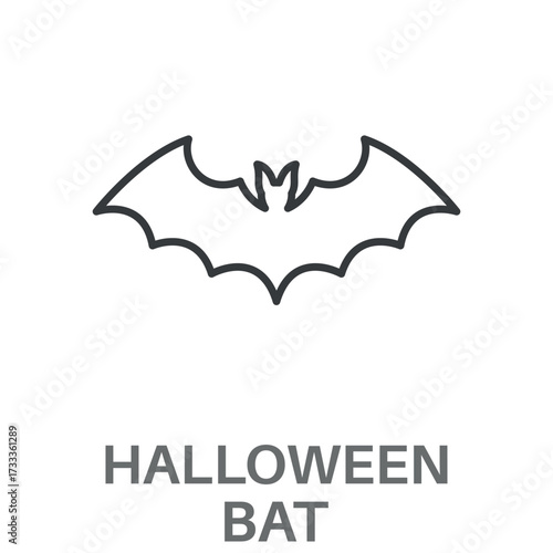 Halloween Bat Outline Concept Simple Style Design Vector