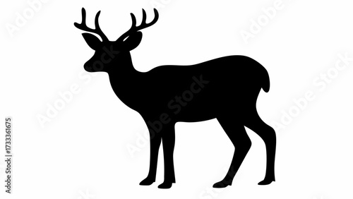Elegant deer silhouette, perfect for holiday designs and rustic woodland themes