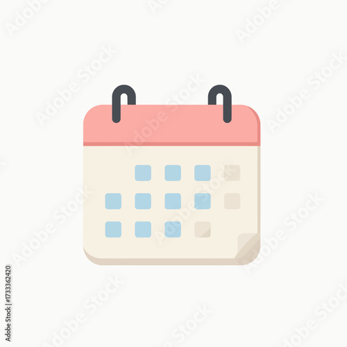 Calendar Icon Flat design illustration of a calendar, perfect for scheduling and planning