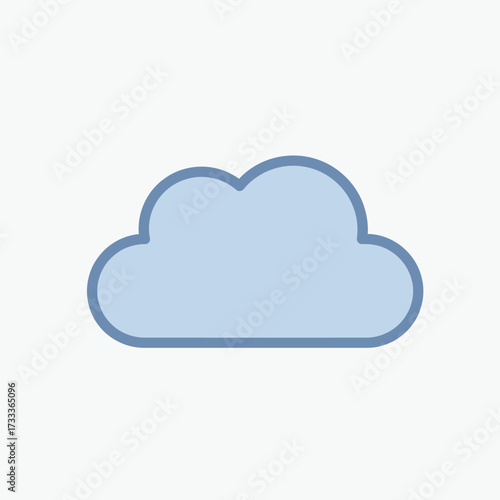 Minimalist Cloud Icon Light Blue Vector Illustration for Weather and Technology